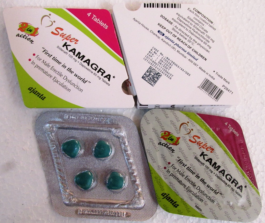 Super Kamagra 100mg/60mg Tablets (Sildenafil 100Mg + Dapoxetine 60mg) - 20 tabs