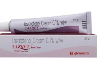tazret forte Tazoratene Cream 0.1% w/w packaging with tube
